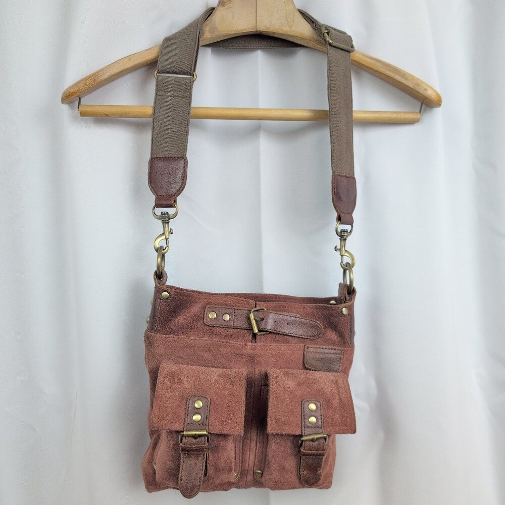 Mo & Co Suede leather Crossbody Bag